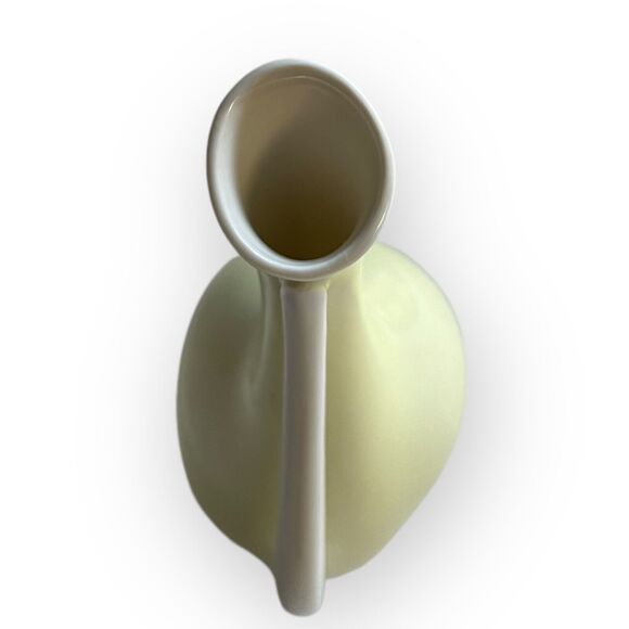 Fritz Heidenreich 1950s for Rosenthal Pregnant Louise Vase 7" Pale Yellow, White - Picture 12 of 16